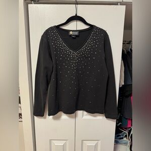 Vintage rhinestone and studded long sleeve